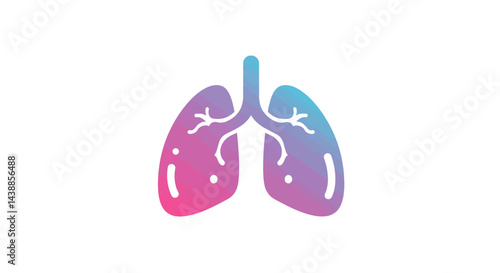 Gradient lung illustration depicting respiratory health and pulmonary wellness for medical awareness campaigns