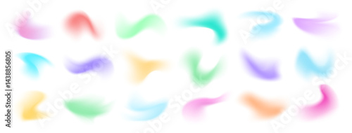 Obraz na płótnie Colorful blurry shapes, abstract light fluid mesh, soft colors in various forms. Vector design elements. w salonie