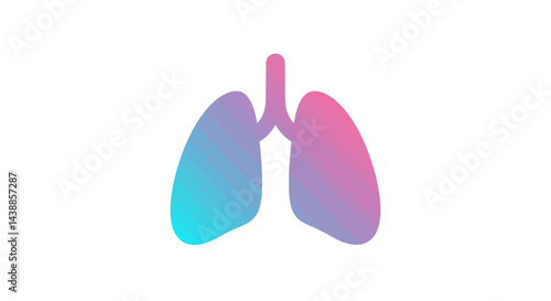 Lungs health vector graphic with vibrant gradient colors concept for respiratory system and medical illustration