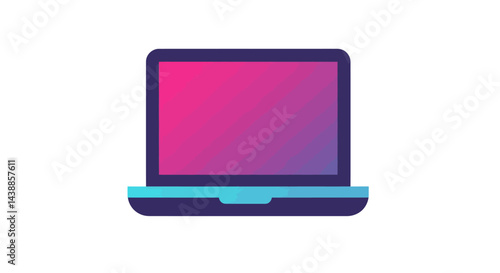 Modern laptop with vibrant gradient screen perfect for digital design and technology presentations enhancing visual appeal and engagement