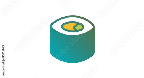 Modern sushi roll illustration with gradient colors for restaurant menus and food blogs a tasty and visually appealing element