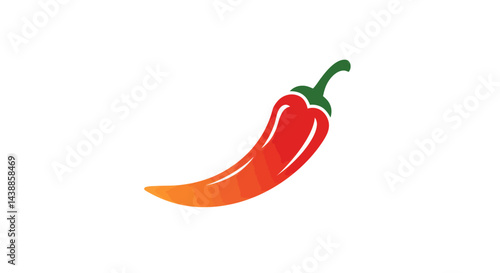 Stylized red chili pepper illustration with a gradient effect isolated on white background, a spicy and vibrant food ingredient for culinary designs