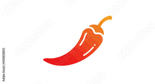 Vibrant chili pepper illustration with gradient color perfect for spicy food product promotion and restaurant branding and menu design element
