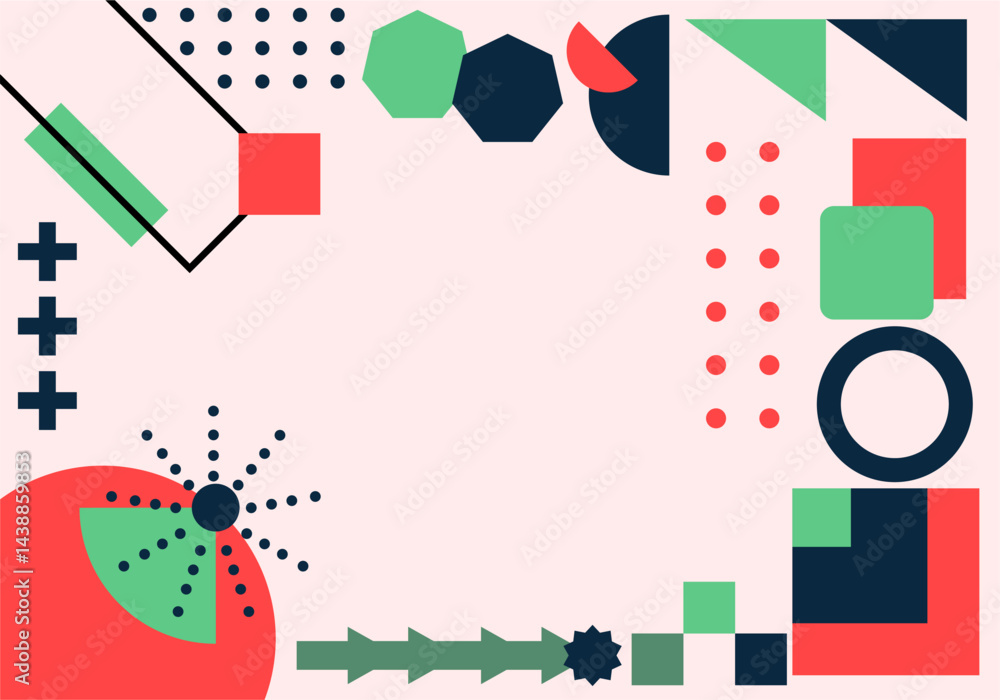 Obraz premium Trendy abstract background Composition of geometric shapes and splash