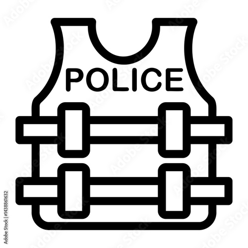 bullet proof vest Line Icon