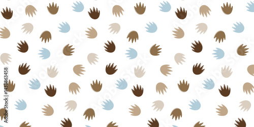 minimalist multi color scatter seamless pattern with crocodile footprints. repeat background for textile, fabric, wallpaper and other.