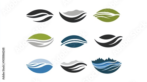 Nature-Inspired Wave Logos