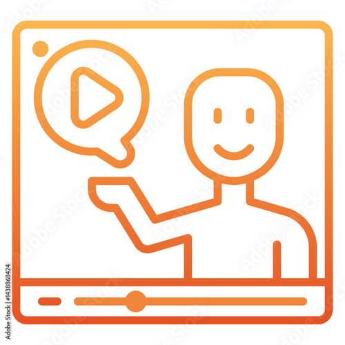 Gradient Contetnt Video Icon