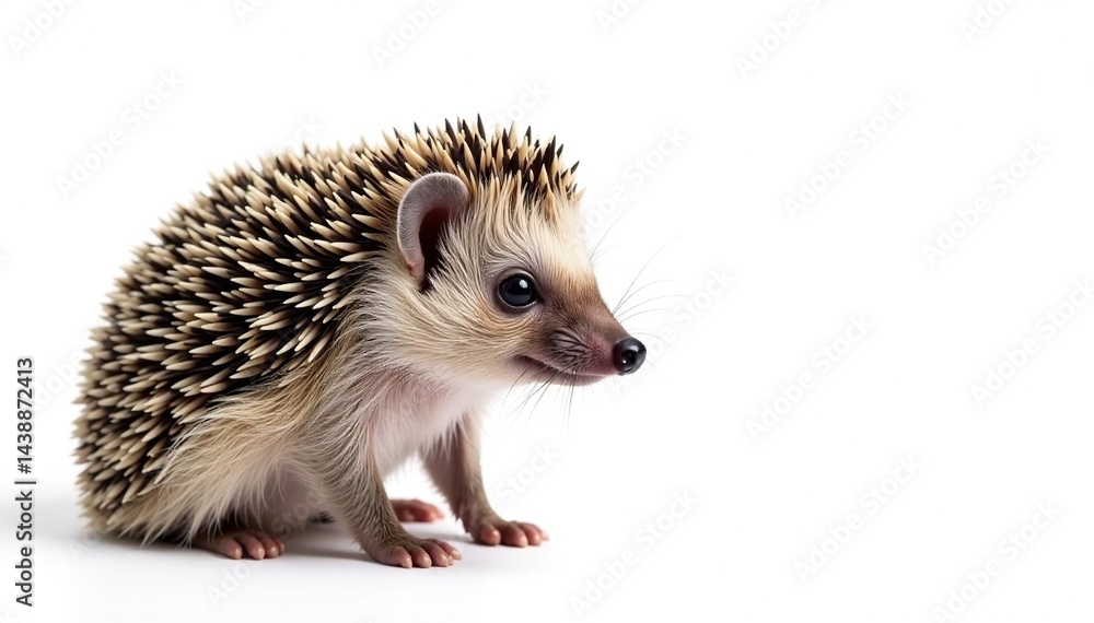 Small hedgehog isolated on pure white background, forest, dark, hedgehog Small hedgehog isolated on pure white background, forest, dark, hedgehog