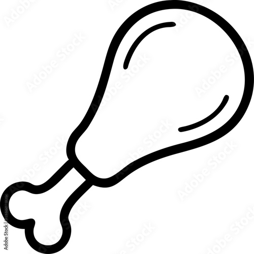 chicken drumstick icon on a white background