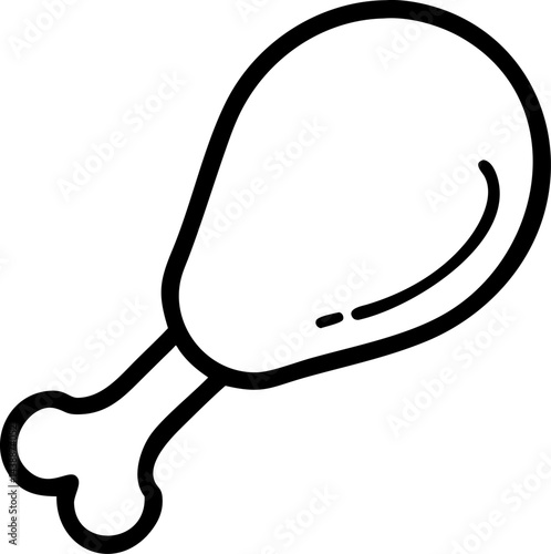 chicken drumstick icon on a white background