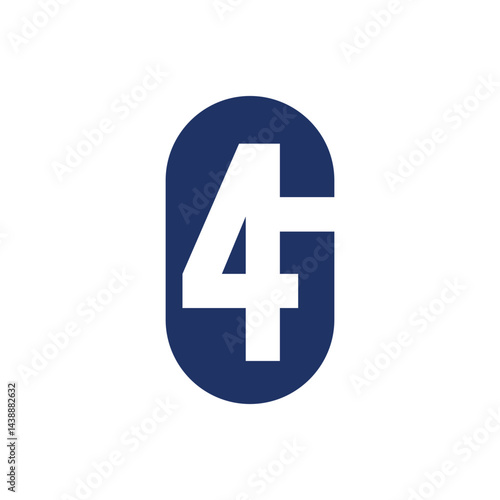 G4 Logo, Letter G and 4 dual meaning logo design