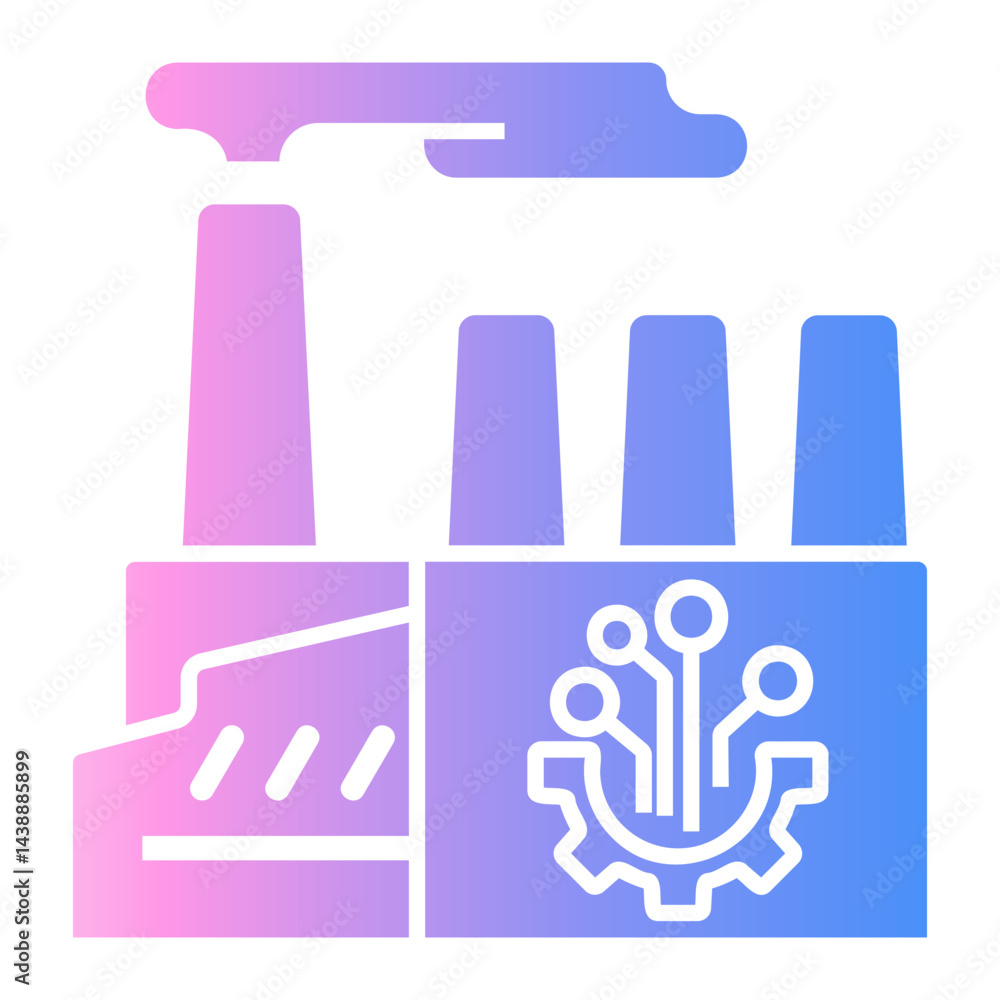 smart factory Gradient icon smart factory Gradient icon