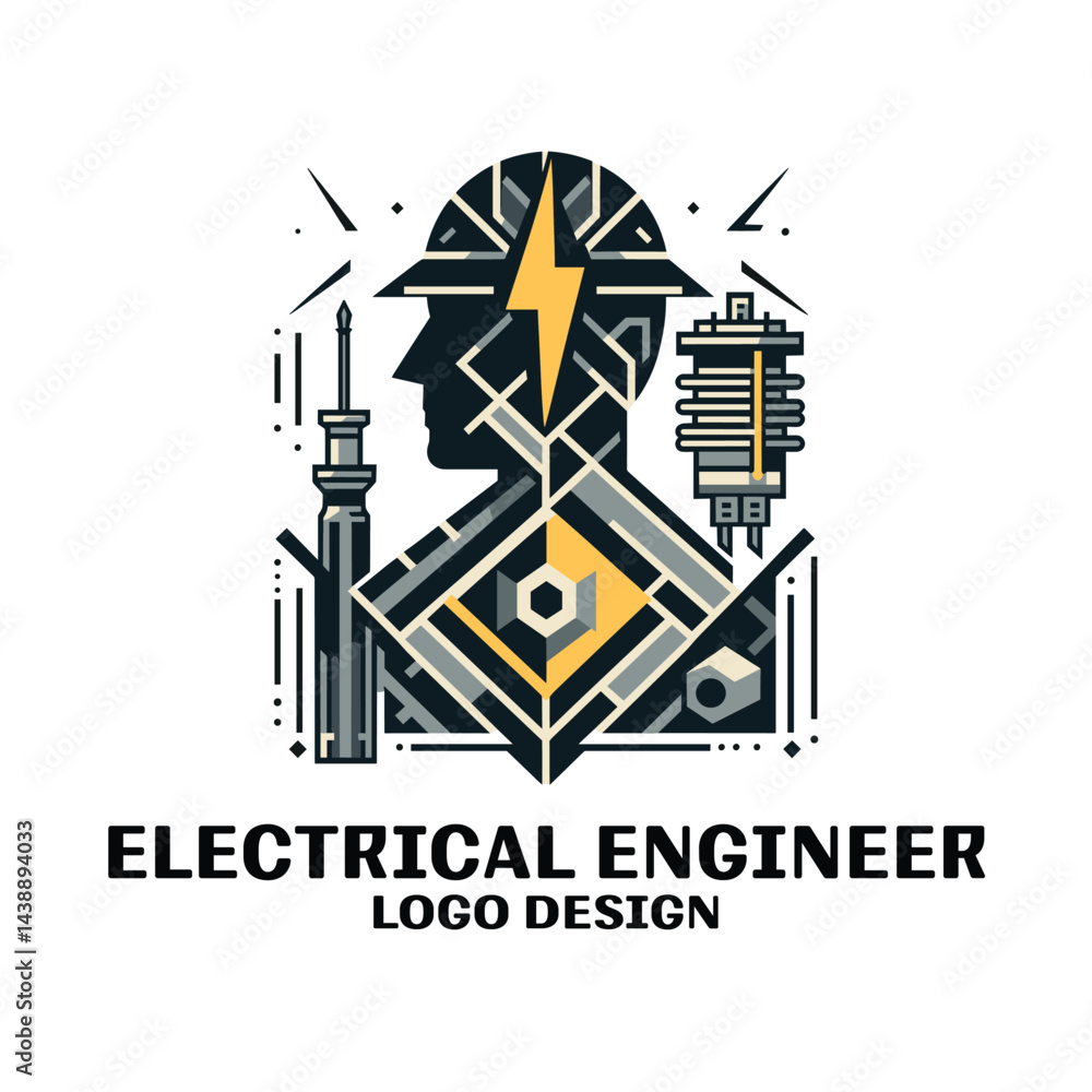 Fototapeta premium Electrical Engineer Vector Logo Design