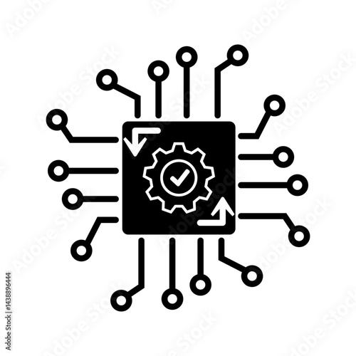 robotic automation algorithms icon . vector illustration, pictogram isolated on white background. color editable