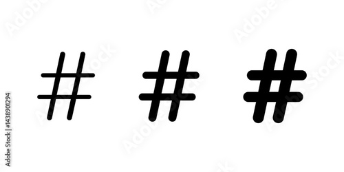 Hashtag icon set in rounded corner. Social media keyword sign symbol