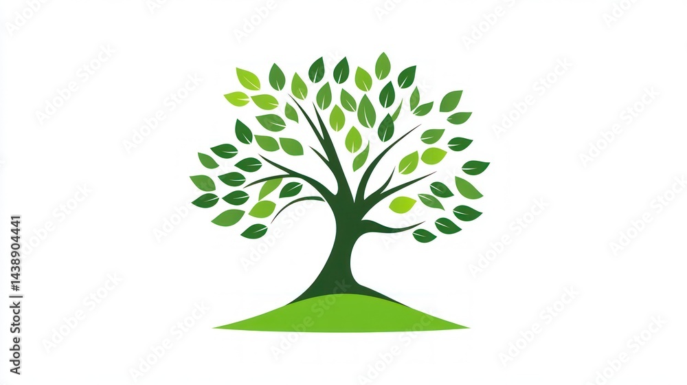 Obraz premium Green Tree Logo on White Background (6)