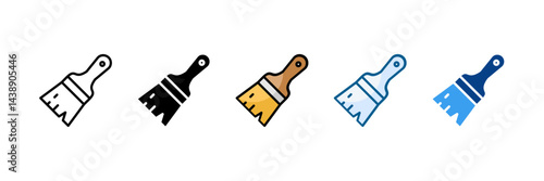 Paint Brush Icon Set Multiple Style Collection
