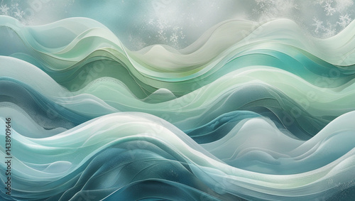 abstract waves background with cold color palette