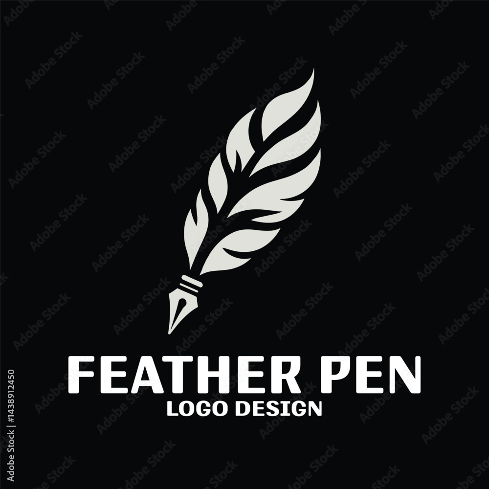 Feather Pen Vector Logo Design Feather Pen Vector Logo Design
