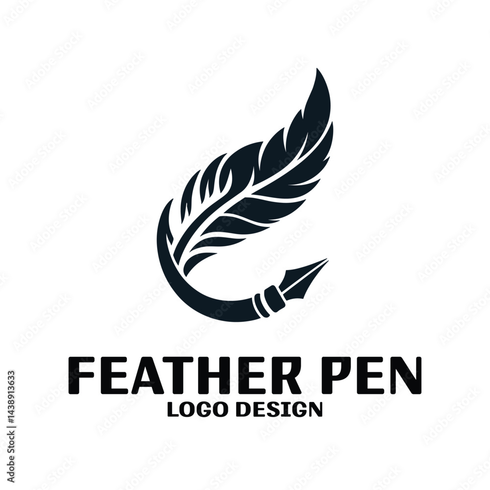 Feather Pen Vector Logo Design Feather Pen Vector Logo Design