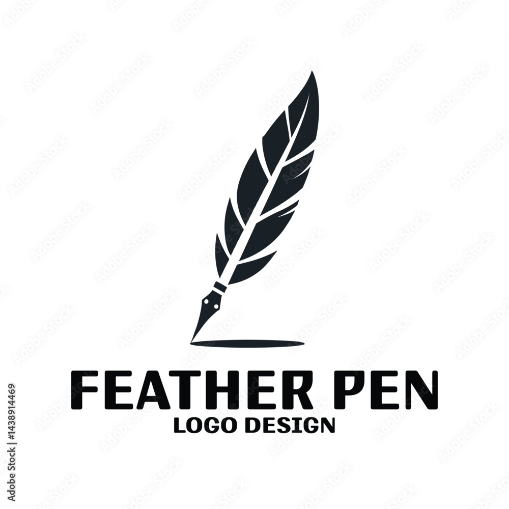 Feather Pen Vector Logo Design Feather Pen Vector Logo Design
