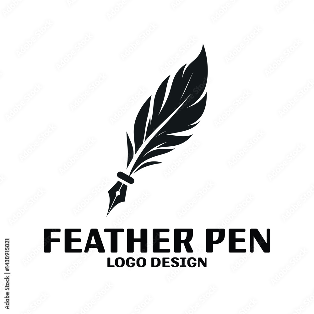Feather Pen Vector Logo Design Feather Pen Vector Logo Design