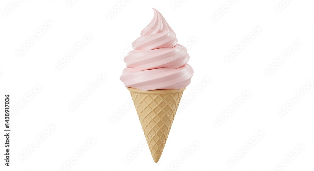Pink Swirl Soft Serve Ice Cream Cone Dessert Treat Pink Swirl Soft Serve Ice Cream Cone Dessert Treat