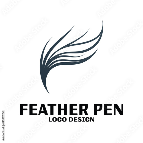 Feather Pen Vector Logo Design