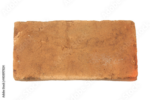 top view single brick isolated on transparent background