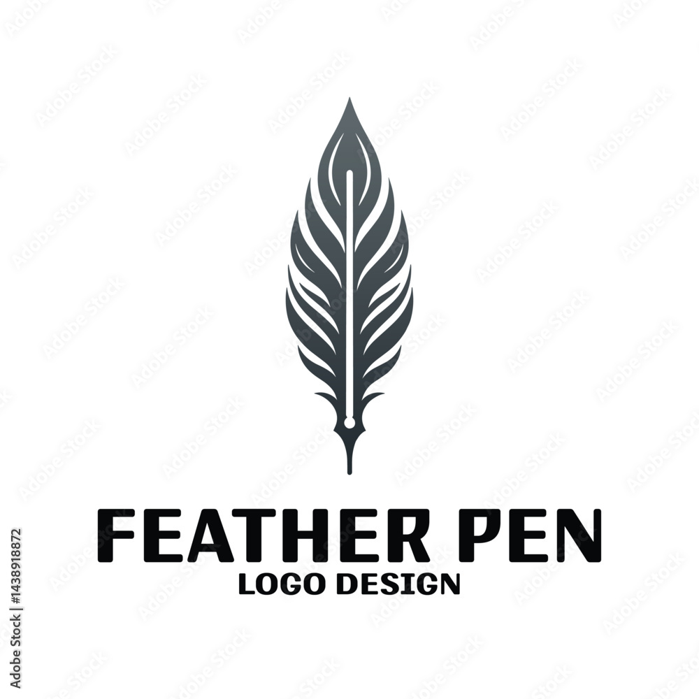 Feather Pen Vector Logo Design Feather Pen Vector Logo Design