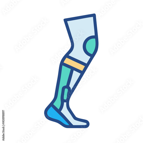 Athletic Leg Prosthetic Sports Support Icon Design