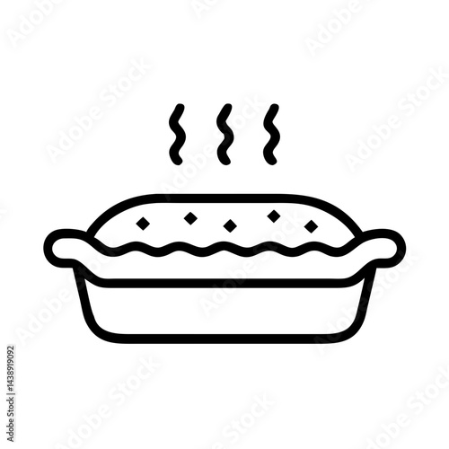Baked Lasagna Dish Italian Meal Icon Design