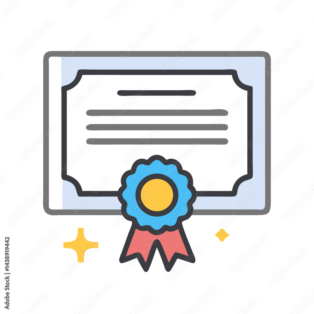Business Certificate Diploma Award Recognition Icon Design Business Certificate Diploma Award Recognition Icon Design