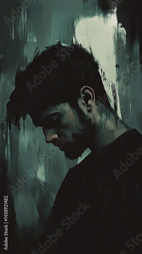 Melancholy portrait of a man