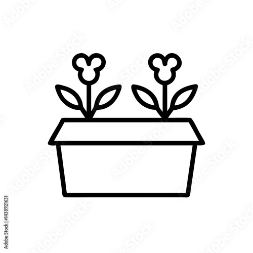 Flowering Plants in Box Icon Design