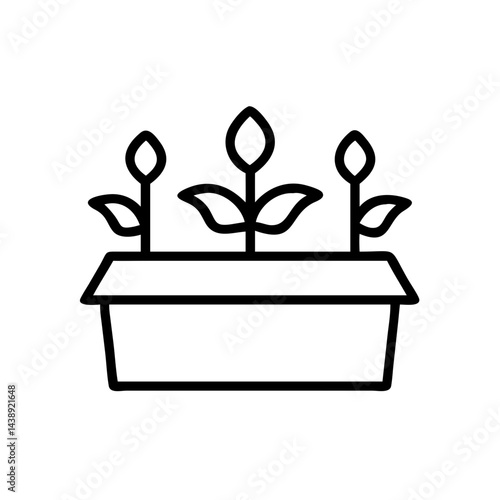 Flowering Plants in Box Icon Design