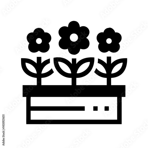 Flowering Plants in Box Icon Design