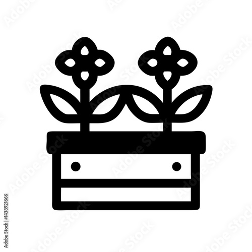 Flowering Plants in Box Icon Design
