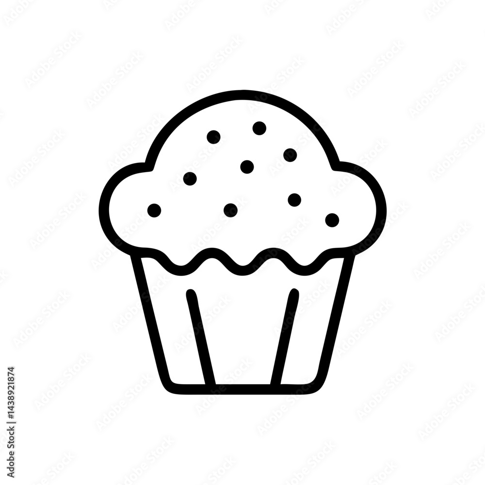 Frosted Muffin Dessert Icon Design Frosted Muffin Dessert Icon Design