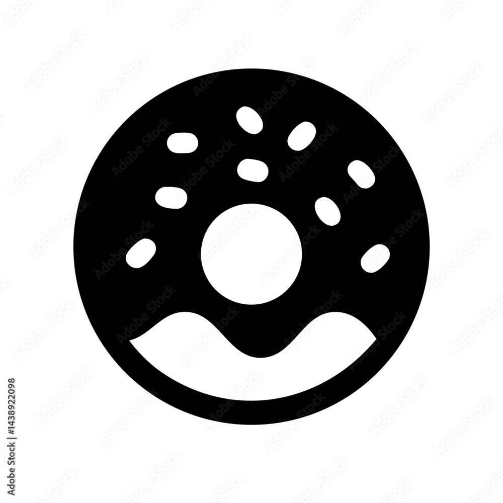 Obraz premium Glazed Donut Dessert Icon Design