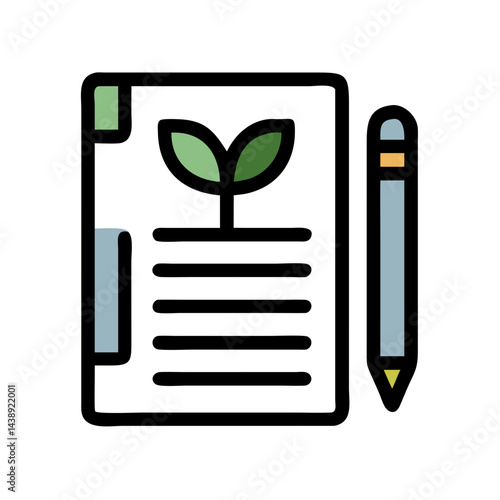 Gardening Notes and Plan Icon Design