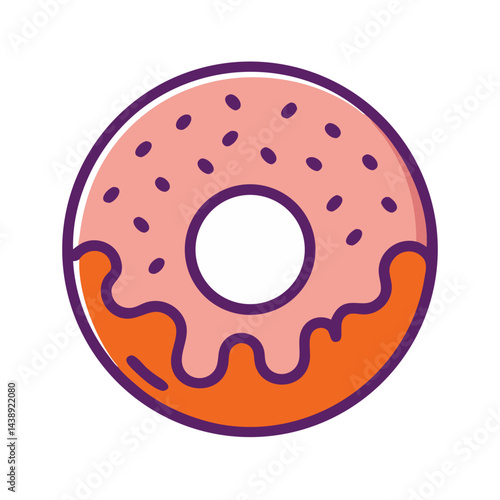 Glazed Donut Dessert Icon Design