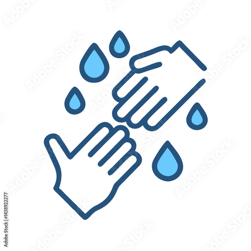 Handwashing with Water Drops Icon Design
