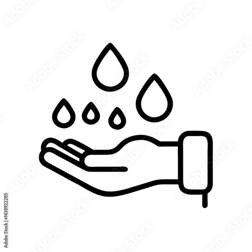 Handwashing with Water Drops Icon Design