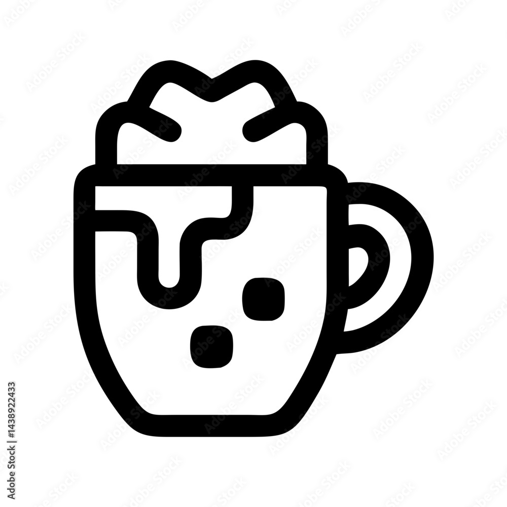 Hot Cocoa with Marshmallow Drink Icon Design Hot Cocoa with Marshmallow Drink Icon Design