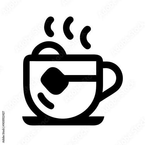 Hot Cocoa with Marshmallow Drink Icon Design
