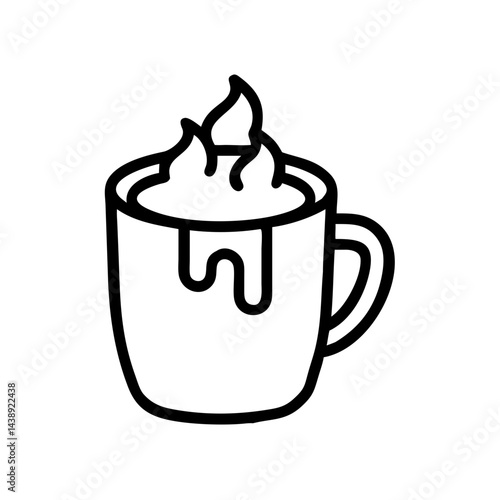 Hot Cocoa with Marshmallow Drink Icon Design