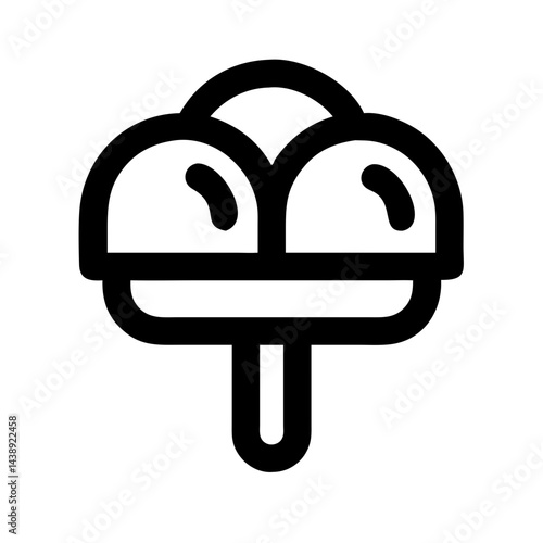 Ice Cream Scoops Dessert Icon Design