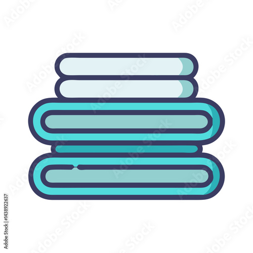 Ironed and Folded Towels Icon Design